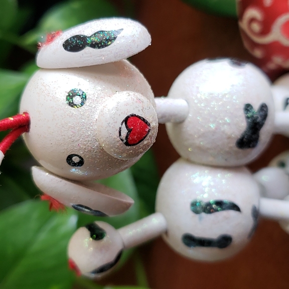 Posable Dog Christmas 🎄 ornament wood Dalmatian 🐶 Puppy Unique - Picture 9 of 10